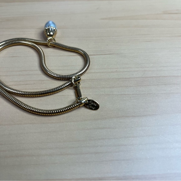 EUC PARK LANE Vintage Pearl Drop Gold Snake Chain Necklace - Picture 4 of 6